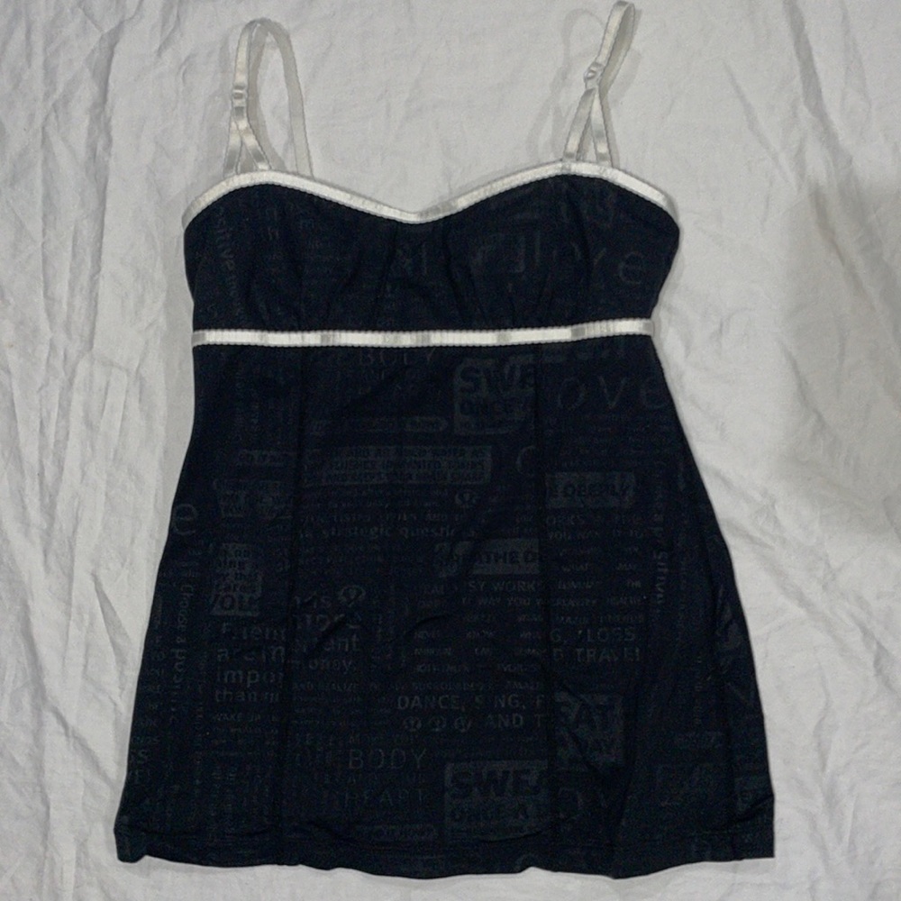 Rare lululemon athletica Black Tank Top with White Trim